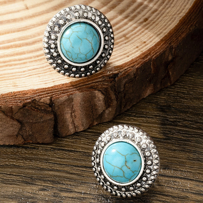 Wholesale Retro Geometric Circle Cactus Earrings