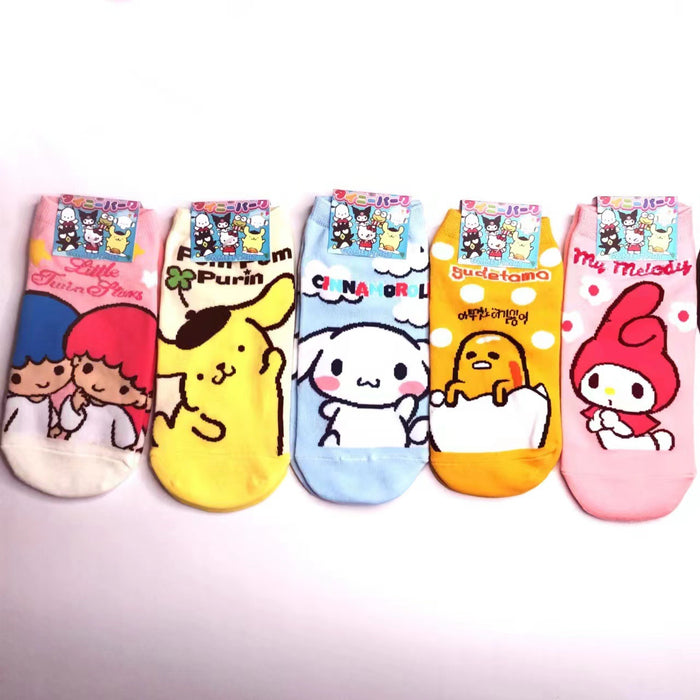 Wholesale Parent child style spring/summer cartoon shallow socks invisible socks pure straight socks