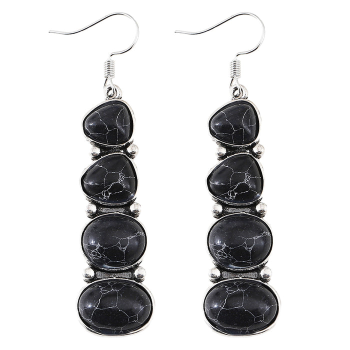 Wholesale 2pcs Bohemian Retro Turquoise Statemente Earrings