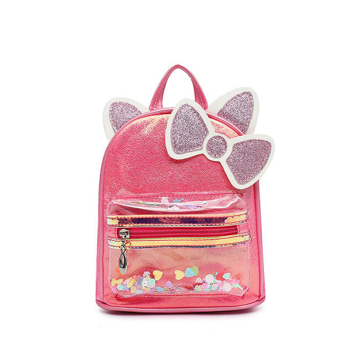 Wholesale Cat Ears Backpack  Colorful Sequins Transparent Crack Bag Children's Bag
