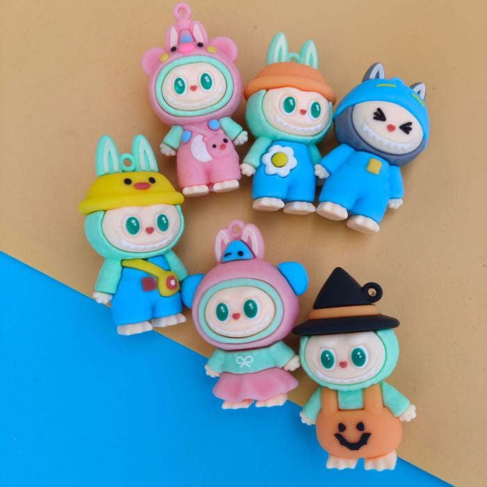 Wholesale Cross-dressing three-dimensional soft PVC material cartoon cute pull cloth pendant