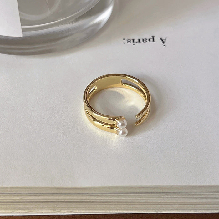 Wholesale Light luxury ring with diamond inlay, niche high-end sensory food ring, new handmade accessory