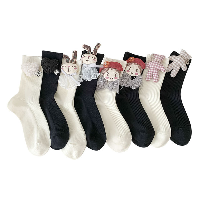 Wholesale Socks Cute Cartoon Doll Middle Tube Accessories Socks Independent Packaging