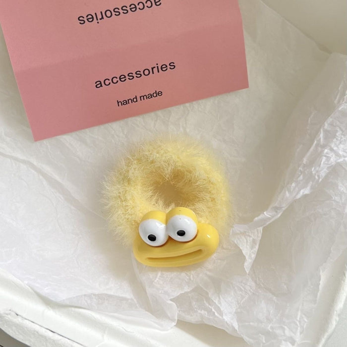 Wholesale Colorful Big-Eyed Monster Plush Hair Band Thickeneded and Widened Towel Ring Furry Hair Rope Sweet Girly Heart Hair Accessories F