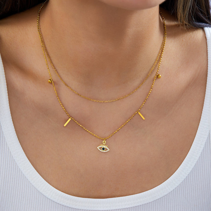 Wholesale Geometric Y-Shape Layered Necklace Stainless Steel Fashion Jewelry