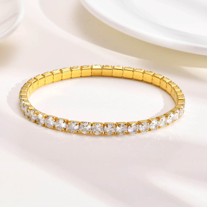 Wholesale Stainless Steel Zircon Tennis Adjustable Bracelet JDC-BT-QXS001