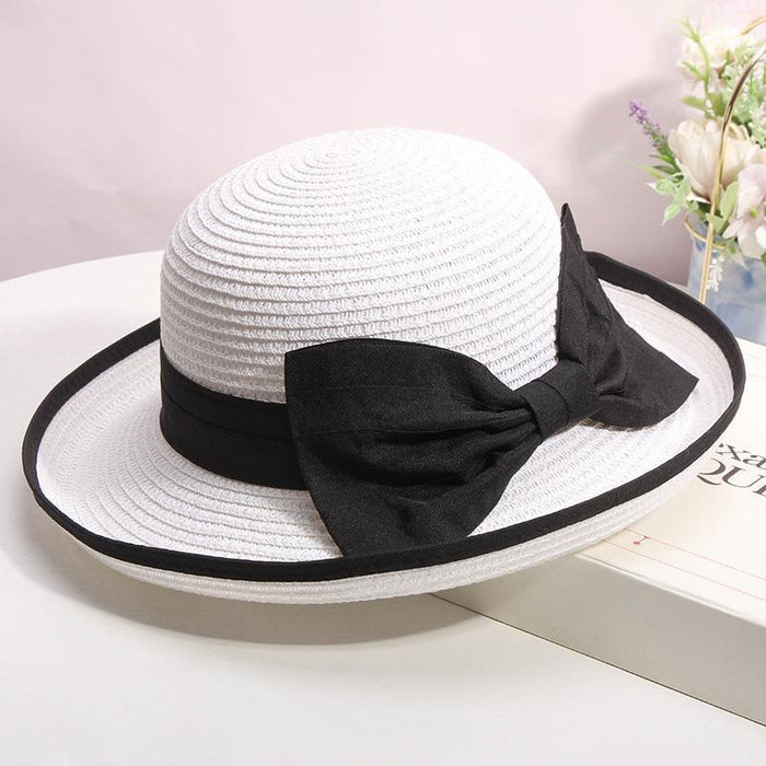 Wholesale Curled edge elegant bow fisherman hat for travel, sun protection and sunshade hat