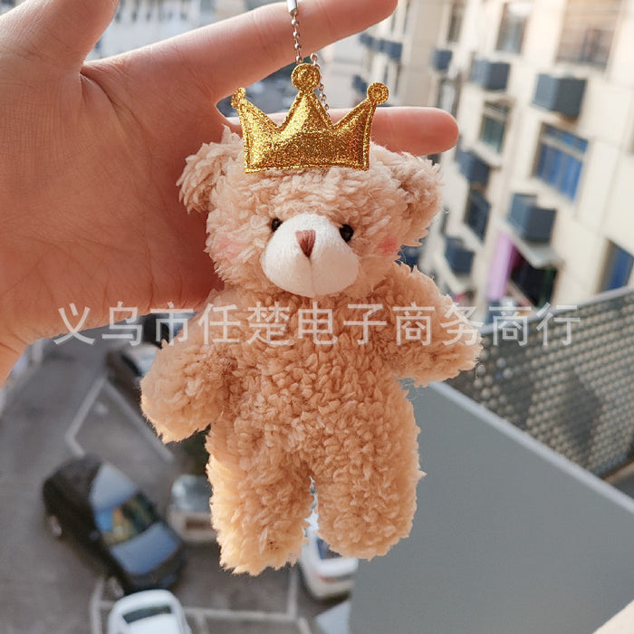 Wholesale Cute Powder Blusher Bear Pendant Plush Bag Pendant Female Conjoined Bear Creative Key Chain Doll JDC-KC-RC003