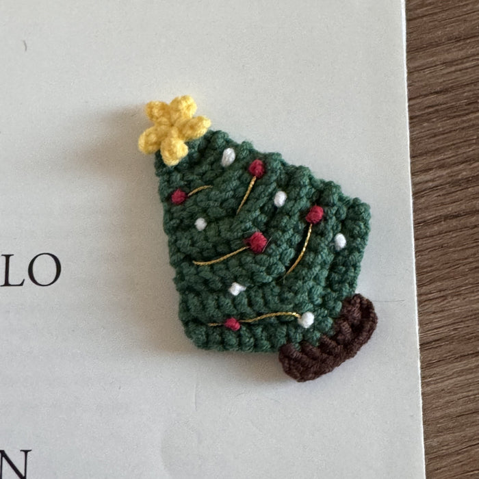 Wholesale Handmade Christmas Tree Dot Wool Hair Clips For Kids Holiday Everyday Styling Hair Accessory