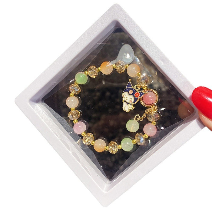 Wholesale Children' s Crystal Beaded Double Color Glaze Bracelet