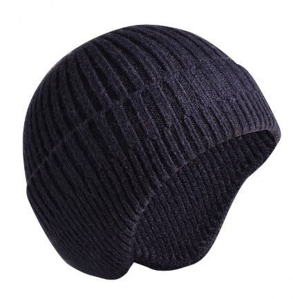 Wholesale Winter Knitted Hat For Men Women Warm Ear Protection Windproof Cycling Hat Fleece-lined Thickened Thermal Adult