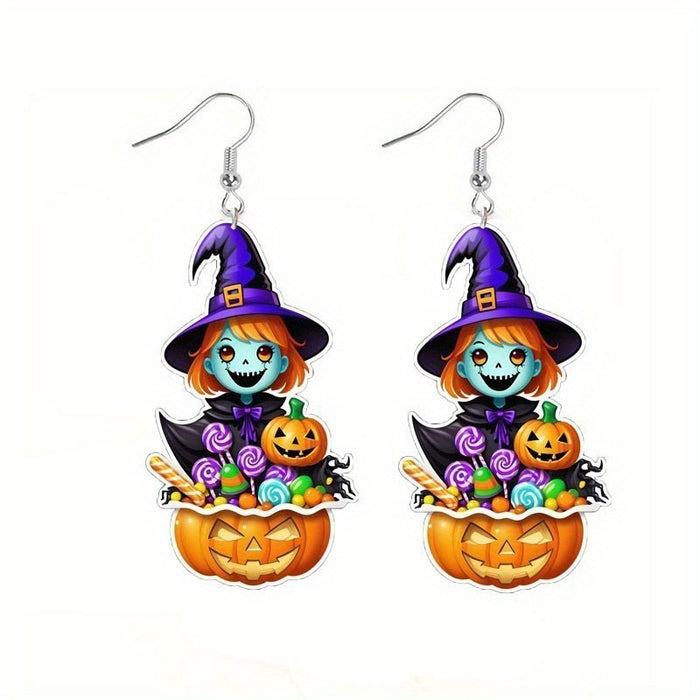 Wholesale Skull Acrylic Flat Pendant Earrings Fashion Jewelry Accessory MOQ≥2