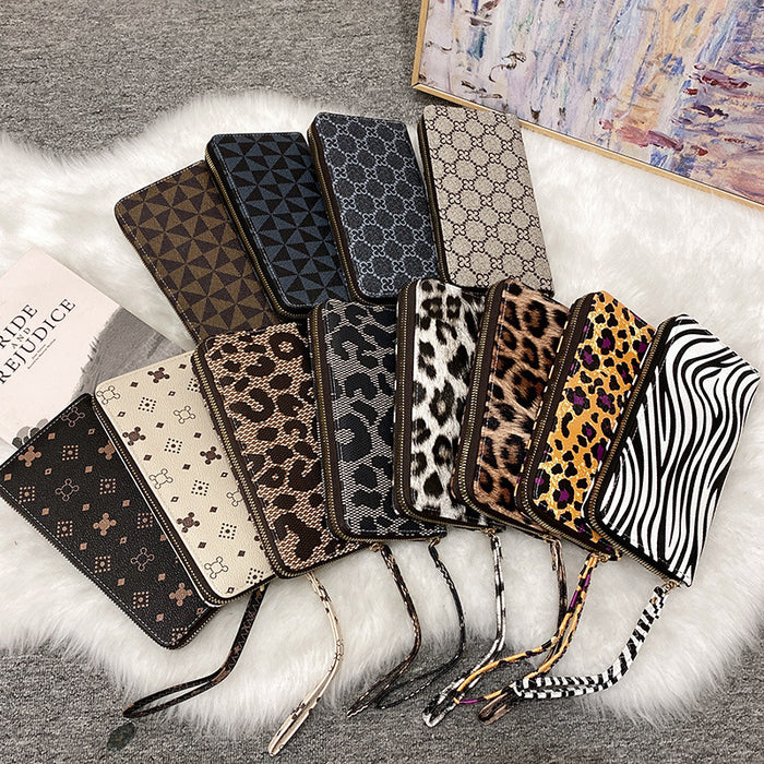 Wholesale New Leopard Print Retro Long Wrist Wallet Fashionable All-match Small Bag Wallet JDC-WT-SC004