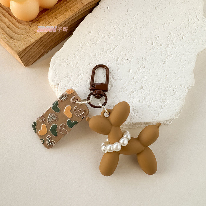 Wholesale Brown flower balloon keychain pendant couple earphone women's bag ornaments