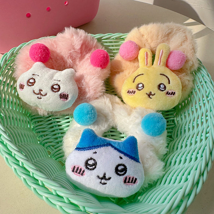 Wholesale Hair Ball Hair Accessories Rubber Tendon Small Intestine Hair Ring  Cartoon Lovable Giyka Wow Small Eight Hair Rope Head