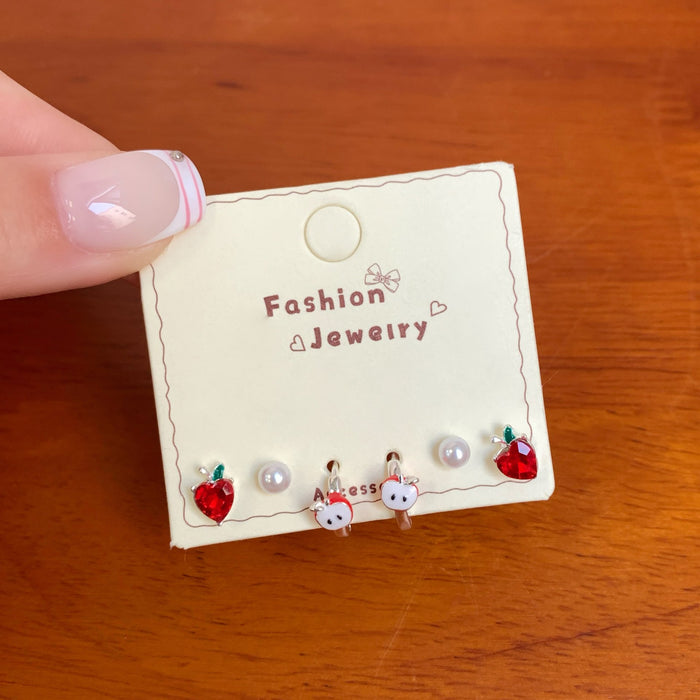 Wholesale Cute Red Earrings Studs Set for Everyday Jewelry Accessory