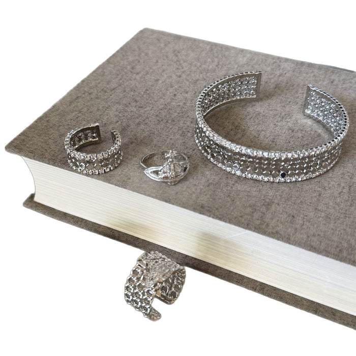 Wholesale  Diamond-encrusted All-match  Saturn Open Index Finger Ring for Women