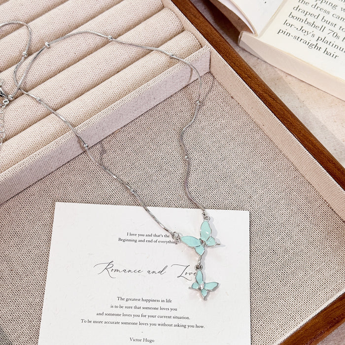 Wholesale Luxurious and exquisite butterfly necklace with collarbone chain design