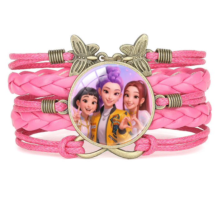 Wholesale KPOP Multi-Layer Cartoon Character Butterfly Combination Bracelet