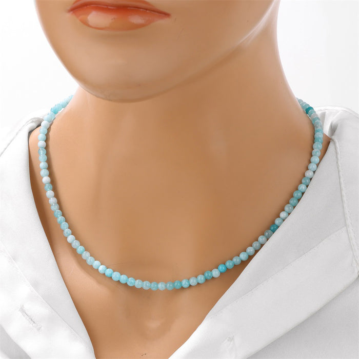 Wholesale 6mm stone bead screw clasp necklace card packaging choker necklace