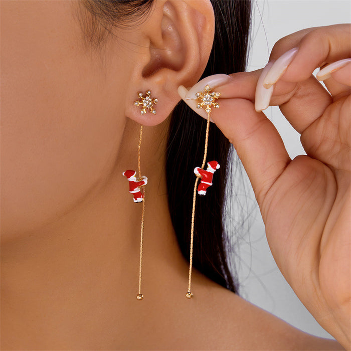 Wholesale Stylish Christmas Tassel Earrings Alloy Elk Design Party Jewelry Gift