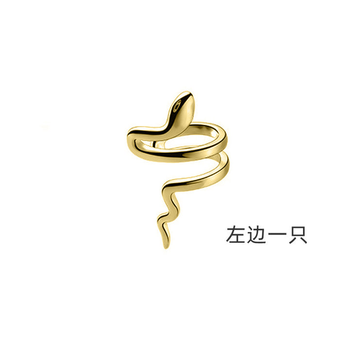 Wholesale Ear clip without ear hole, street style personalized creativity, smooth lines wrapped around small snake ear bone clip, ear hook