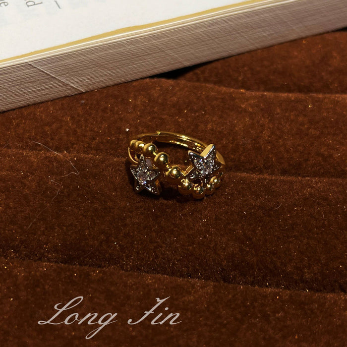 Wholesale Cross Flower Ring Diamond Four-Leaf Clover Ring