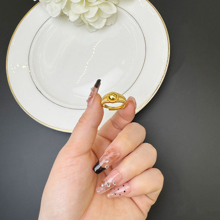 Wholesale New ring trend transfer bead opening ring, light luxury design, long-lasting jewelry wholesale