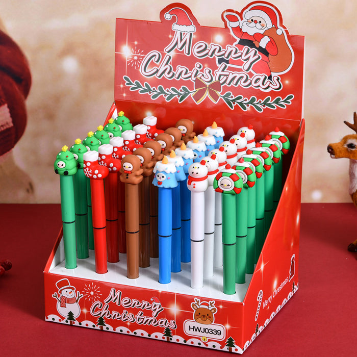 Wholesale 36pcs Christmas cute cartoon stationery direct liquid ball pen quick-drying gel pen student Christmas gift
