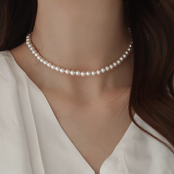 Wholesale  Pearl Necklace Women's Overlapping Double Clavicle Necklace