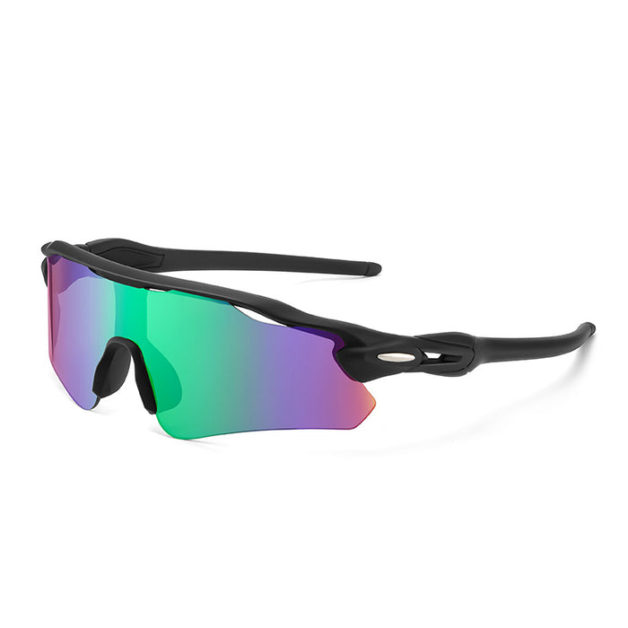 Wholesale Stylish Sports Sunglasses HD Anti UV Windproof Cycling Running Outdoor Goggles Dark Purple Frame Red Lens For Resale