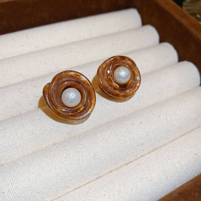 Wholesale  silver needle geometric irregular resin earrings heart earrings