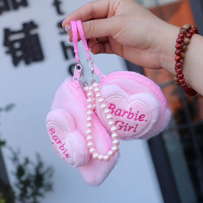 Wholesale Plush Love Letter Backpack Shaped Coin Purse With Zipper Macaroon Street Style Casual Gift For Everyday Storage