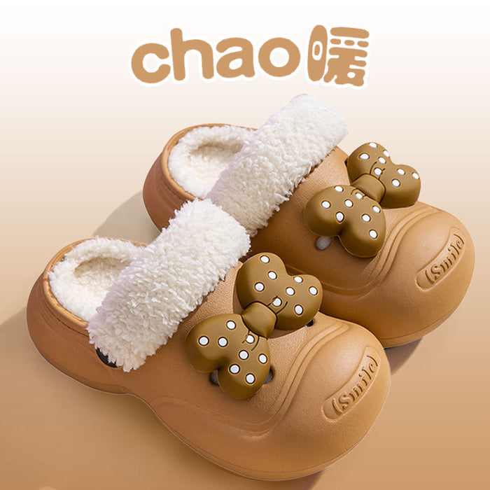 Wholesale Children' s cotton slippers winter  boys and girls home warm cotton shoes medium and big children cartoon outer wear plush shoes