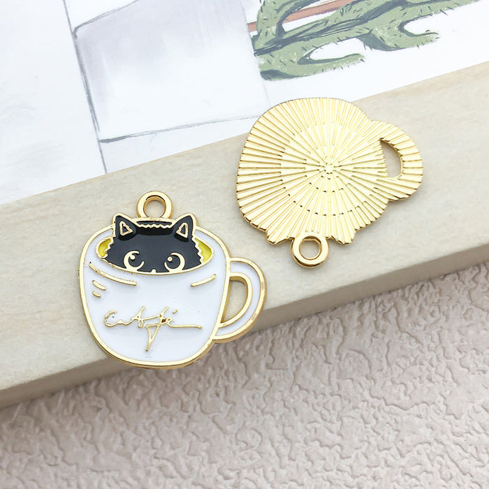Wholesale Mixed 10 cartoon black and white cat jewelry pendant earrings necklace pendant