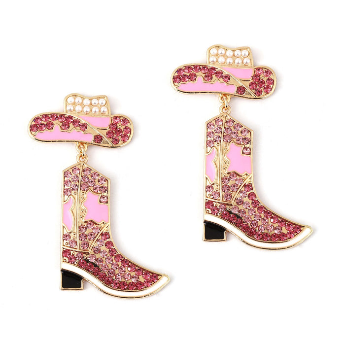 Wholesale alloy boots diamond earrings personality temperament oil earrings