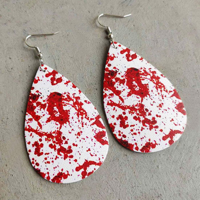 Wholesale Halloween Funny PU Leather Earrings JDC-ES-HeYi093