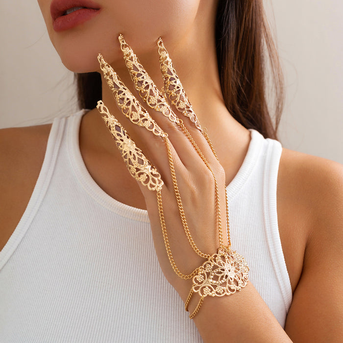 Wholesale jewelry Halloween Gothic style Ghost finger bracelet nail chain ring bracelet