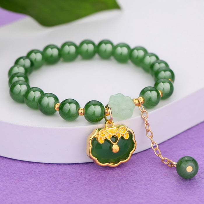 Wholesale Ethnic style aventurine bracelet peace buckle glass bracelet