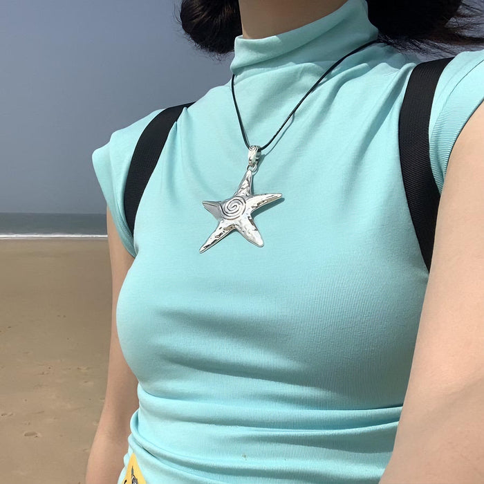 Wholesale Big Five-Pointed Star Necklace  Exaggerated Starfish Clavicle Chain