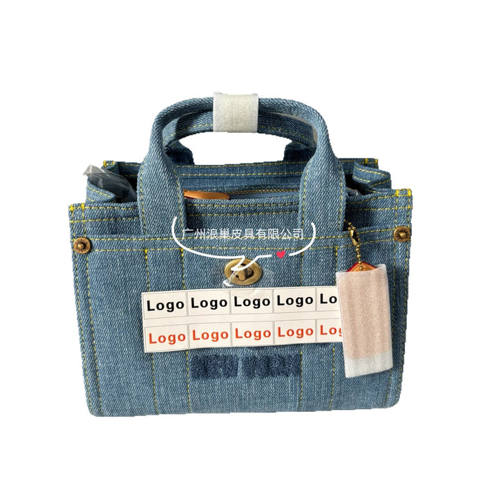 Wholesale Denim Handheld Large Capacity Tote Bag Denim Diagonal Cross Versatile Women's Bag
