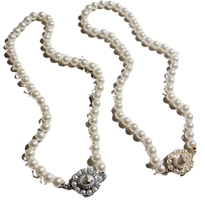Wholesale Pearl necklace made of brass with elegant temperament