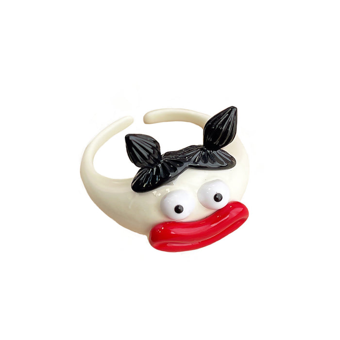Wholesale Cartoon Drip Oil Opening Ring Personalized Ring