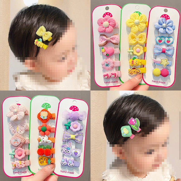 Wholesale Children's Fabric Bow Cartoon Hairpin Set JDC-HC-Jiangx009