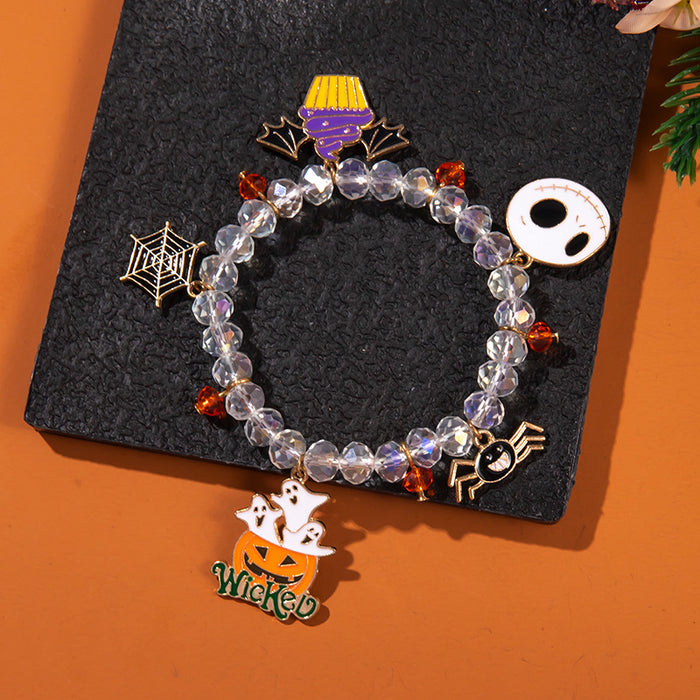 Wholesale  Element Bracelet Pumpkin Skull Ghost Cat Bat Painting Oil Color Bracelet