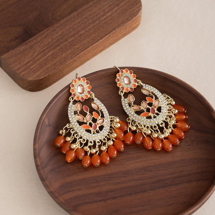 Wholesale  Color Silk Earrings Long Zircon Tassel Earrings