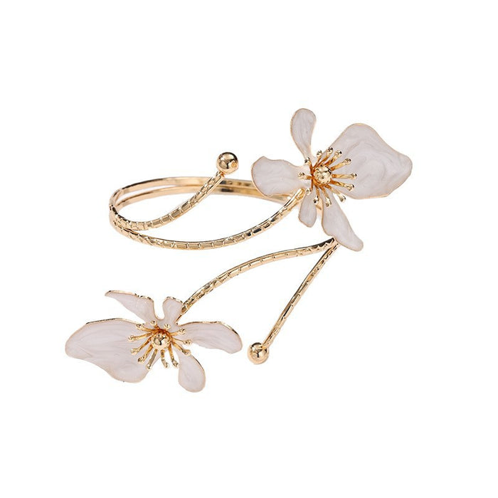 Wholesale Floral Open Cuff Bracelet Trendy Adjustable Arm Jewelry
