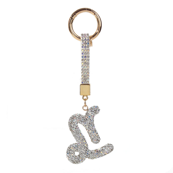 Wholesale Full Crystal Zodiac Keychain Diamond-Encrusted Car Key Chain,  Simple and Personalized Pendant