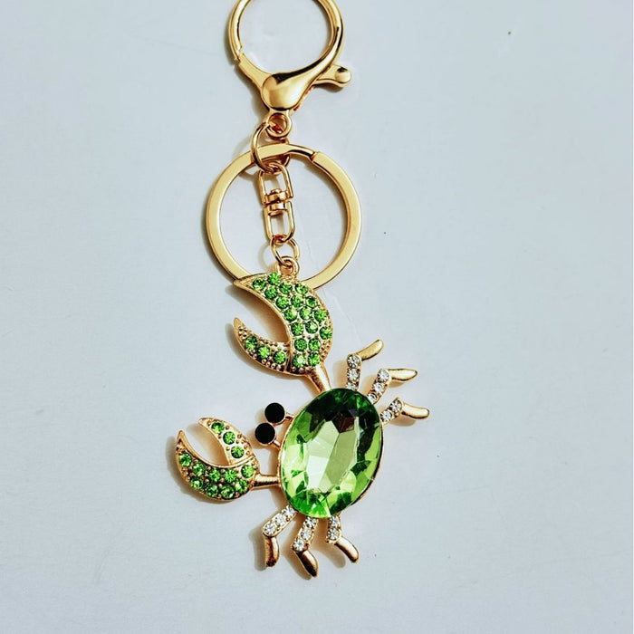 Wholesale Zinc Alloy Rhinestone Crab Keychain Trendy Cancer Zodiac Charm For Women S Bags And Keys