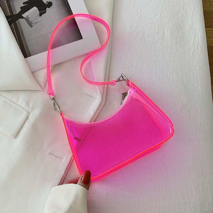 Wholesale New transparent shoulder bag, fashionable chain bag, diagonal cross